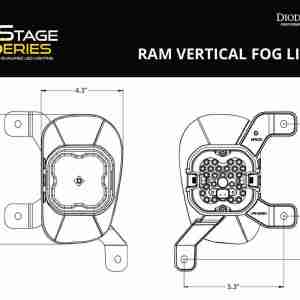 SS3" SAE/DOT Ram Vertical Fog Light Kit - Image 4