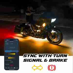 XKmax LED Motorcycle Underglow Light Kit w/ RGBW Color Chasing | App-controlled - Image 6