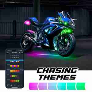 XKmax LED Motorcycle Underglow Light Kit w/ RGBW Color Chasing | App-controlled - Image 4
