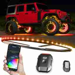 XKmax LED Wheel Ring Lights with RGBW Color Chasing | App-controlled
