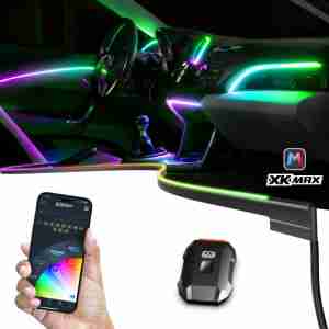XKmax RGB Fiber Optic LED Interior Ambient Light Kit for Car & Truck | Color Chasing | App-controlled - Image 1