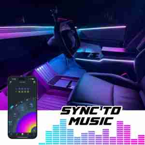 XKmax RGB Fiber Optic LED Interior Ambient Light Kit for Car & Truck | Color Chasing | App-controlled - Image 4